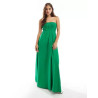 Esmee ruched maxi beach dress in green