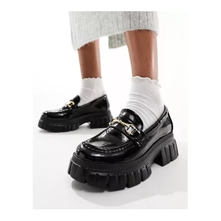 Magnus chunky loafers in black patent