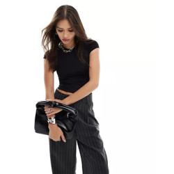 Pull&Bear polyamide short sleeve baby tee in black