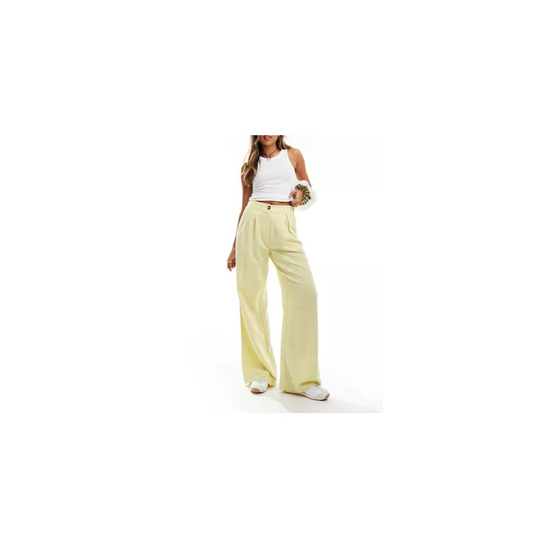 Reclaimed Vintage mensy wide leg trouser in linen look