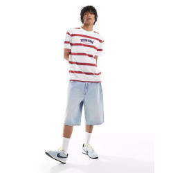 Santa Cruz varsity stripe t-shirt in white