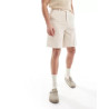 smart shorts in textured linen stripe