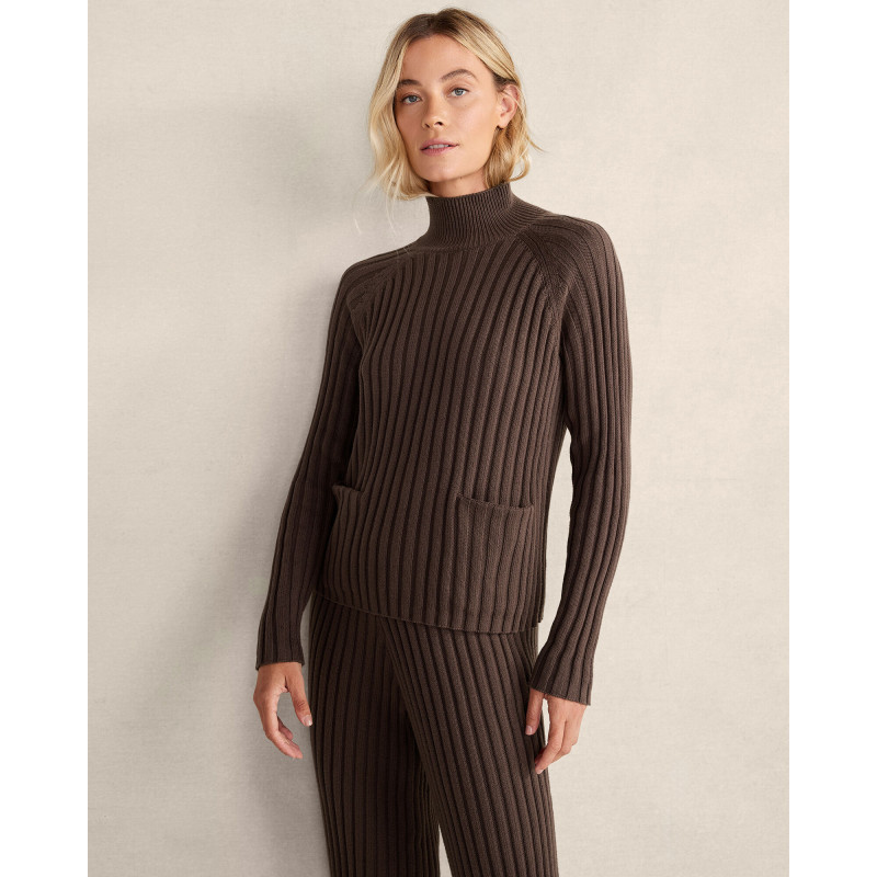 Organic Cotton Rib Knit Turtleneck