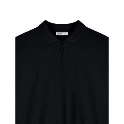 Relaxed Fit Zip-Polo Shirt