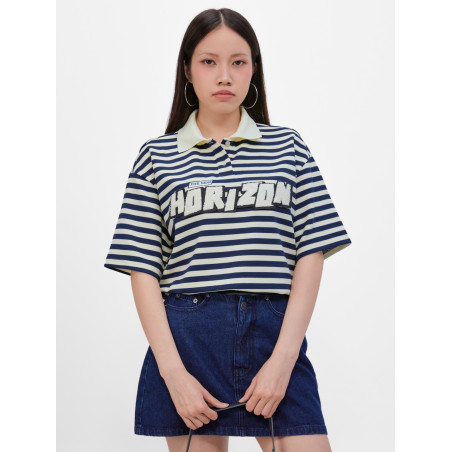Oversized Stripe Polo Shirt