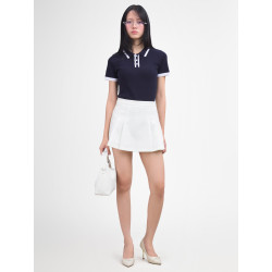 Pleated A-Line Mini Skirt
